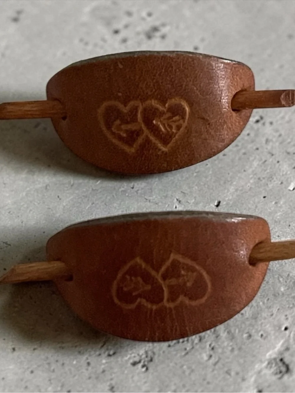 Handcrafted Brown Leather Wall Accent with Heart Motif